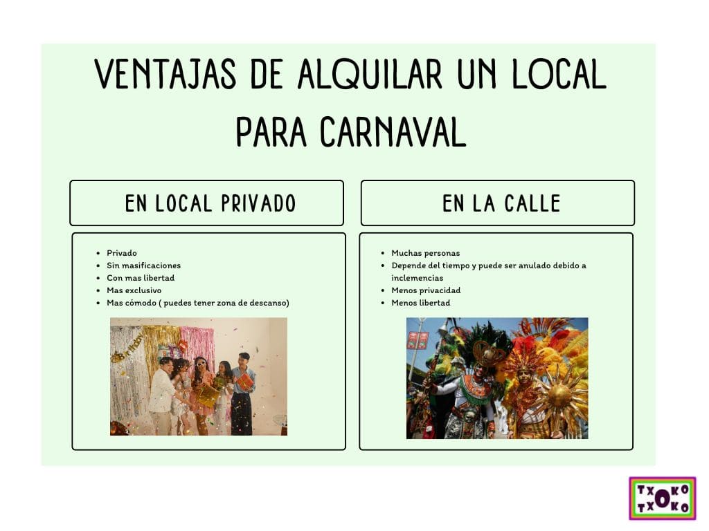 Ventajas de alquilar un local para Carnaval